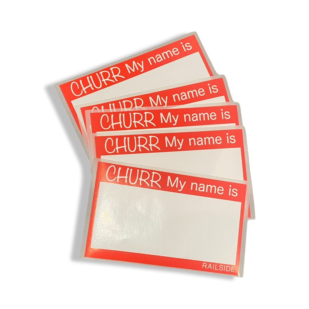 Churr my name is eggshell stickers